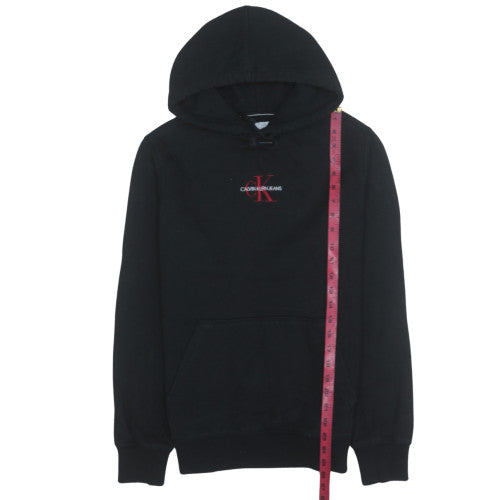 Calvin Klein Jeans Men's Black Pullover Hoodie Small Embroidered Logo