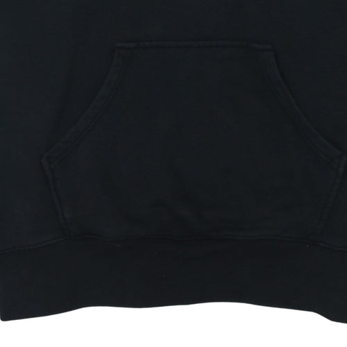 Adidas Women Black Small Pullover Hoodie 3-Stripes Logo Cotton Blend