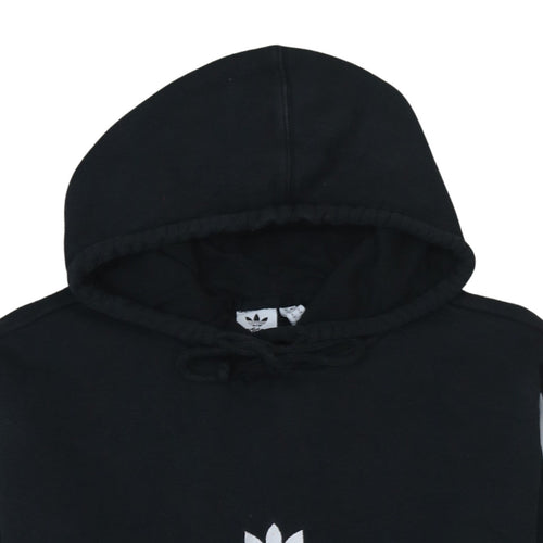 Adidas Women Black Small Pullover Hoodie 3-Stripes Logo Cotton Blend