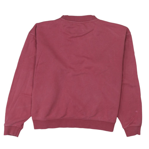 Wrangler Womens Pink Logo Crew Neck Sweatshirt Size M Cotton Casual