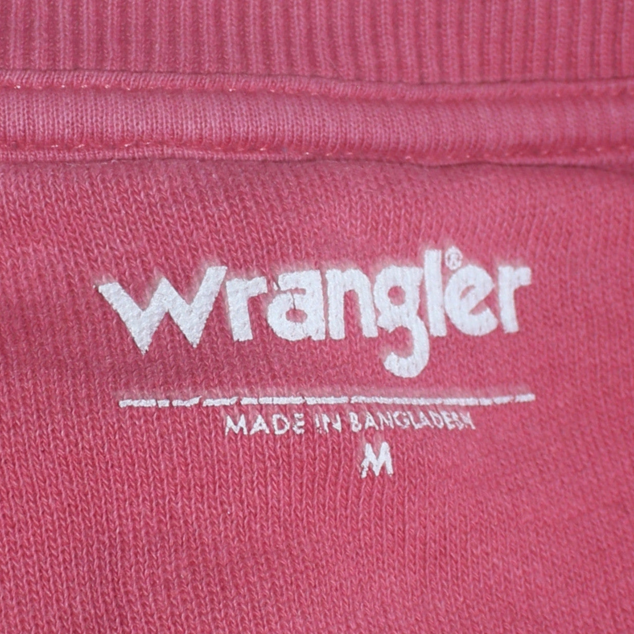 Wrangler Womens Pink Logo Crew Neck Sweatshirt Size M Cotton Casual