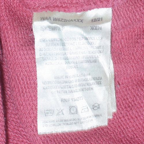 Wrangler Womens Pink Logo Crew Neck Sweatshirt Size M Cotton Casual