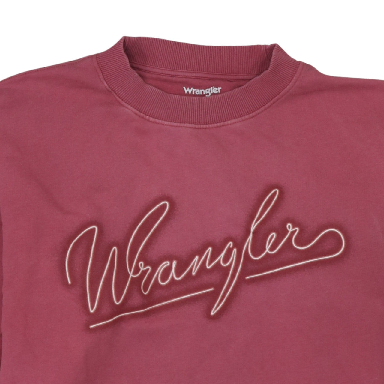 Wrangler Womens Pink Logo Crew Neck Sweatshirt Size M Cotton Casual
