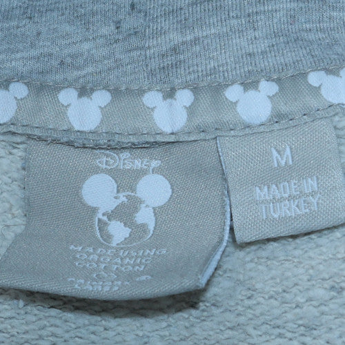Disney Women Grey Mickey Mouse Organic Cotton Pullover Hoodie M