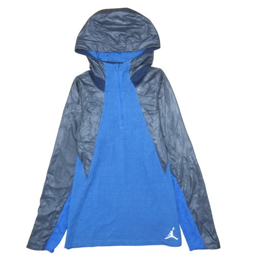 Jordan Men's Blue 1/4 Zip Athletic Dri-FIT Hoodie Size L