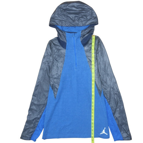 Jordan Men's Blue 1/4 Zip Athletic Dri-FIT Hoodie Size L