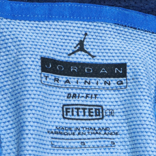 Jordan Men's Blue 1/4 Zip Athletic Dri-FIT Hoodie Size L