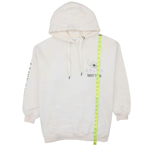 Disney Women XS Beige Stitch Hoodie Pullover Sweatshirt
