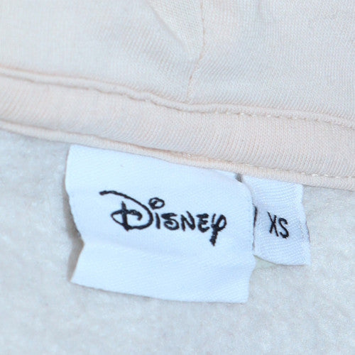Disney Women XS Beige Stitch Hoodie Pullover Sweatshirt