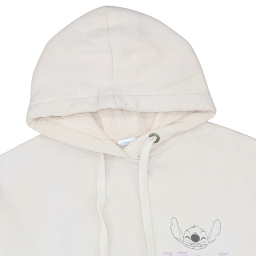 Disney Women XS Beige Stitch Hoodie Pullover Sweatshirt