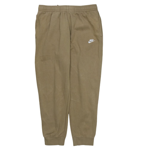 Nike Men’s Brown Fleece Sweatpants L Regular Fit Casual Tapered Trousers