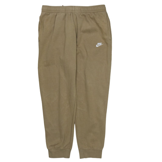 Nike Men’s Brown Fleece Sweatpants L Regular Fit Casual Tapered Trousers
