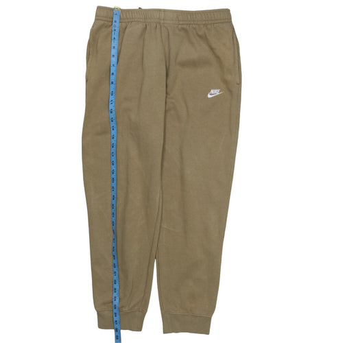 Nike Men’s Brown Fleece Sweatpants L Regular Fit Casual Tapered Trousers