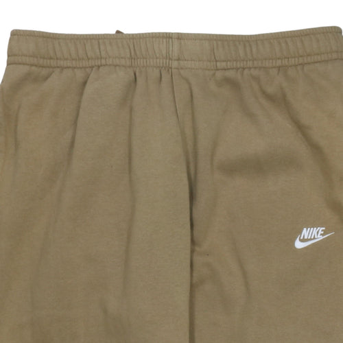 Nike Men’s Brown Fleece Sweatpants L Regular Fit Casual Tapered Trousers