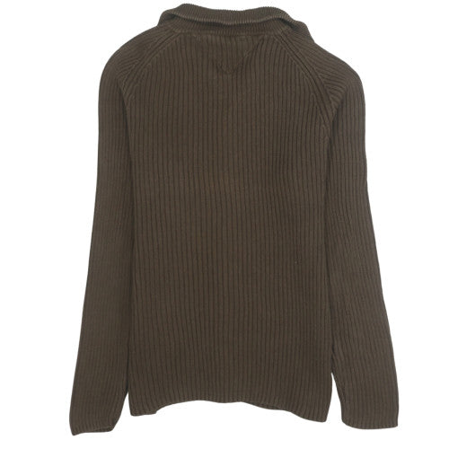 Tommy Hilfiger Mens Brown Full Zip Cotton Knit Jumper Size L