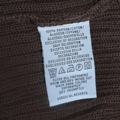Tommy Hilfiger Mens Brown Full Zip Cotton Knit Jumper Size L