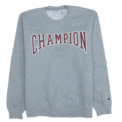 Champion Men's Grey Medium Pullover Sweatshirt Embroidered Logo