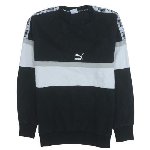 Puma Men's Black Crew Neck Logo Sweatshirt Size M