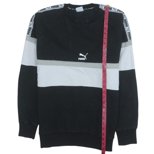 Puma Men's Black Crew Neck Logo Sweatshirt Size M