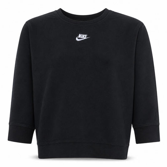 Front view of Nike Women Black Crew Neck Pullover Sweatshirt, size L