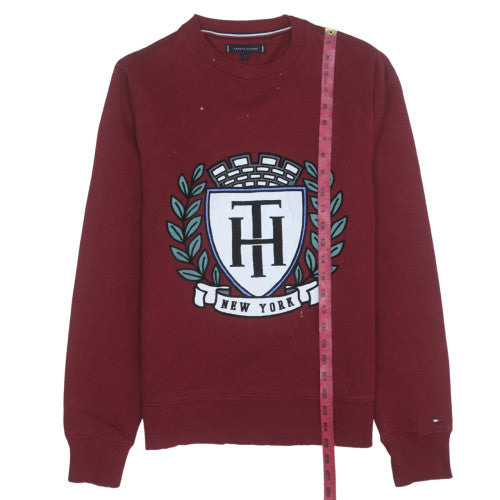Tommy Hilfiger Women Red Crew Neck Pullover Sweatshirt Size S