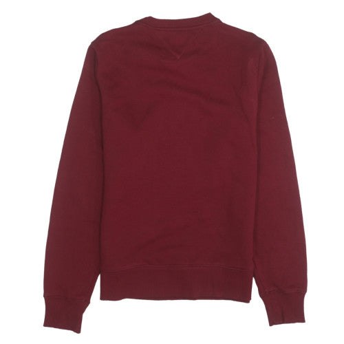 Tommy Hilfiger Women Red Crew Neck Pullover Sweatshirt Size S