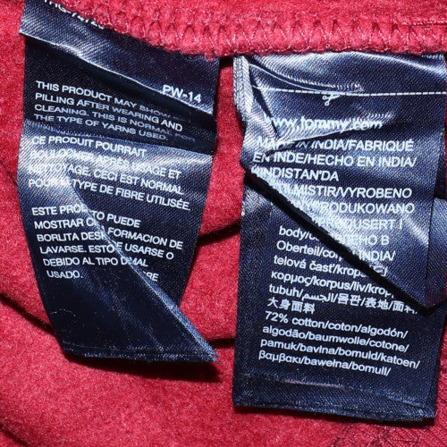 Tommy Hilfiger Women Red Crew Neck Pullover Sweatshirt Size S