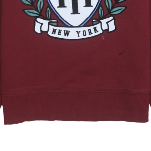 Tommy Hilfiger Women Red Crew Neck Pullover Sweatshirt Size S