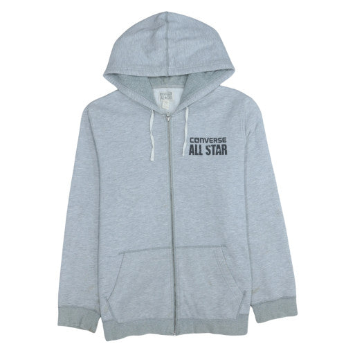 Converse Men's Grey Full Zip Hoodie XL Logo Sportswear