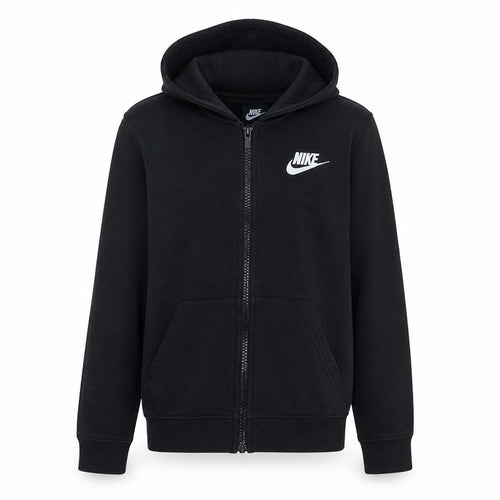 Nike Boys Black Full Zip Hoodie L 147-158cm Cozy Fleece Sweatshirt