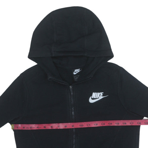 Nike Boys Black Full Zip Hoodie L 147-158cm Cozy Fleece Sweatshirt