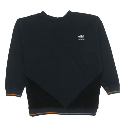 Adidas Womens Black Crew Neck Pullover Sweatshirt Size 14 Relaxed Fit