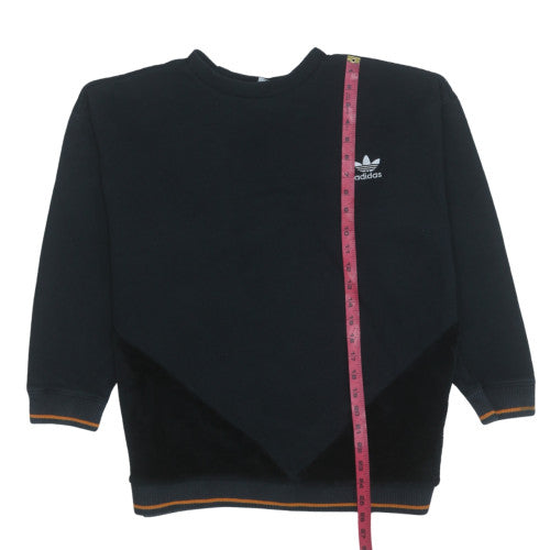 Adidas Womens Black Crew Neck Pullover Sweatshirt Size 14 Relaxed Fit