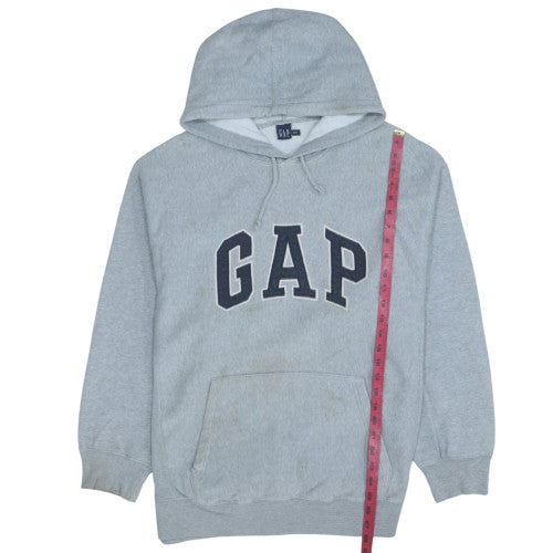 GAP Men's Grey Pullover Hoodie M Logo College Style