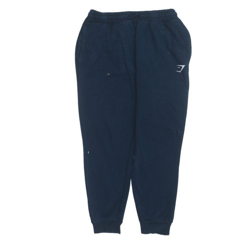 Gymshark Men Navy Sweatpants L Relaxed Fit Elastic Waist
