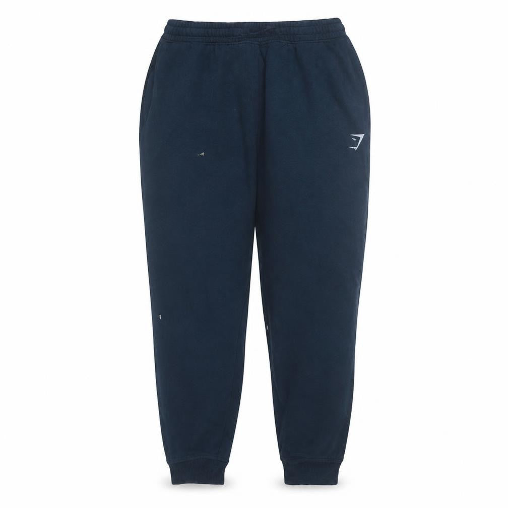 Gymshark Men Navy Sweatpants L Relaxed Fit Elastic Waist