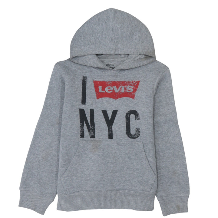 Levi's Womens Grey Graphic Hoodie Large 16-18 Pullover Sweatshirt