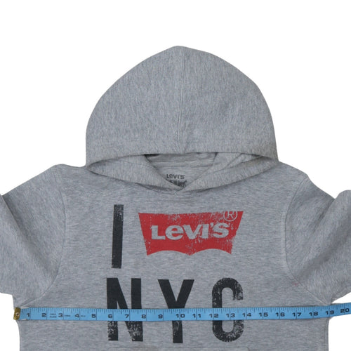 Levi's Womens Grey Graphic Hoodie Large 16-18 Pullover Sweatshirt