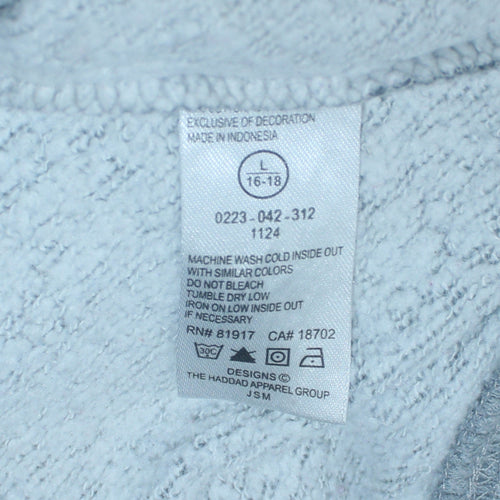 Levi's Womens Grey Graphic Hoodie Large 16-18 Pullover Sweatshirt