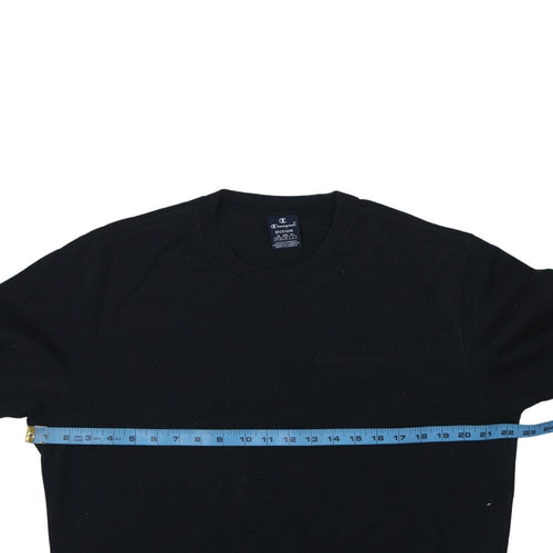Champion Men's Black Pullover Sweatshirt Medium Crew Neck Fleece