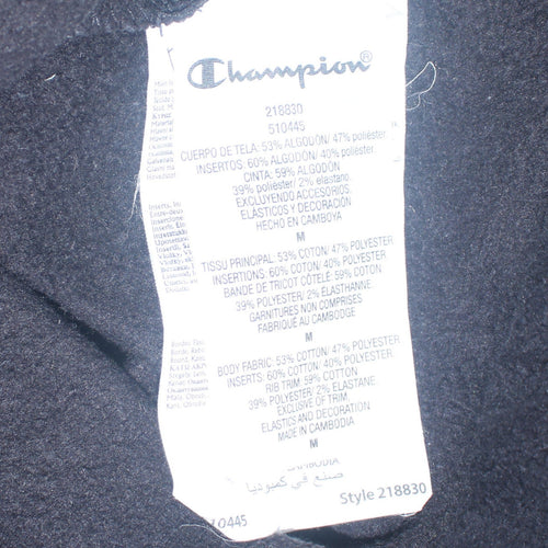 Champion Men's Black Pullover Sweatshirt Medium Crew Neck Fleece