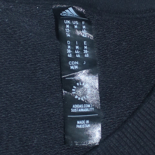 Adidas Women Black M Sweatshirt Crew Neck Long Sleeve Pullover