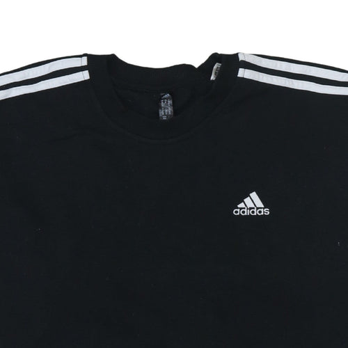 Adidas Women Black M Sweatshirt Crew Neck Long Sleeve Pullover