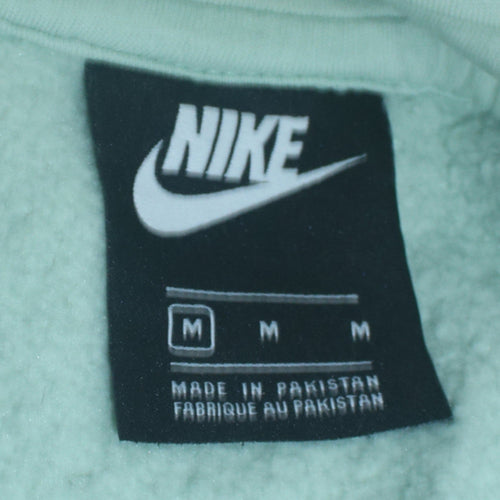 Nike Women’s Mint Green Pullover Hoodie Medium Cotton Logo Sweatshirt