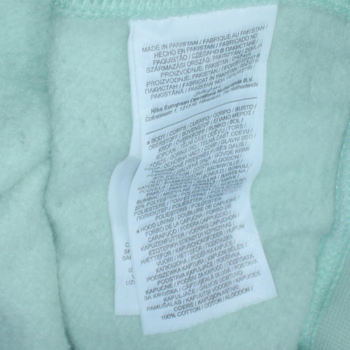 Nike Women’s Mint Green Pullover Hoodie Medium Cotton Logo Sweatshirt