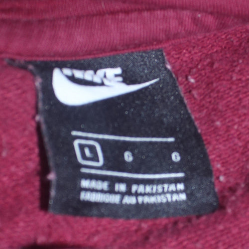 Nike Men's Red Hoodie Pullover Large Logo Sportswear Fleece