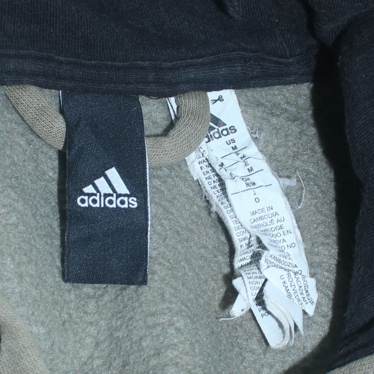 Adidas Men's Brown Full Zip Hoodie Size M Regular Fleece Logo Style