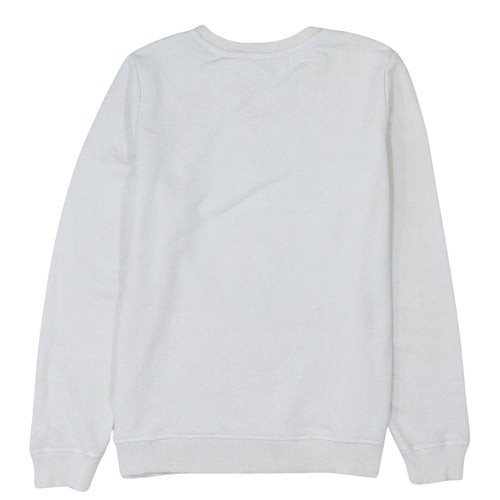 Tommy Hilfiger Womens White Silver Logo Crew Neck Sweatshirt XL