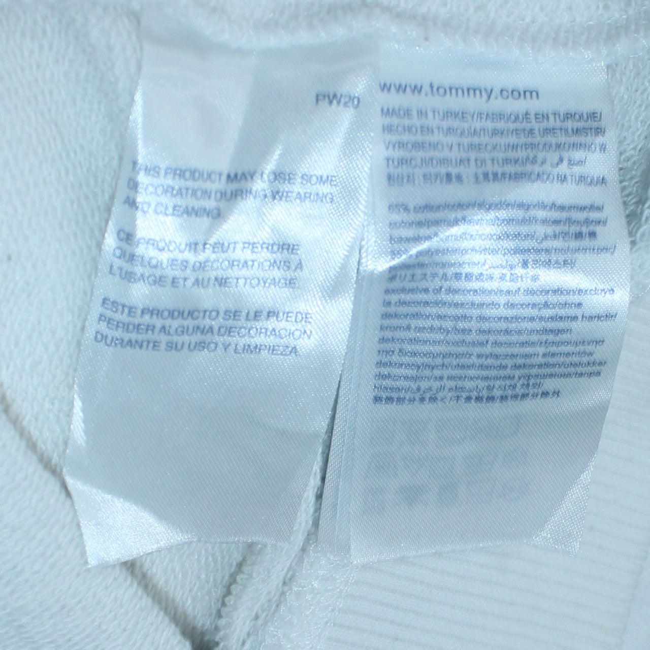 Tommy Hilfiger Womens White Silver Logo Crew Neck Sweatshirt XL