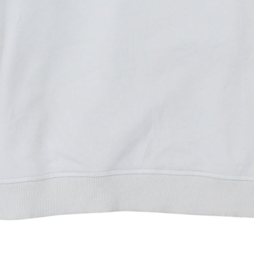 Tommy Hilfiger Womens White Silver Logo Crew Neck Sweatshirt XL